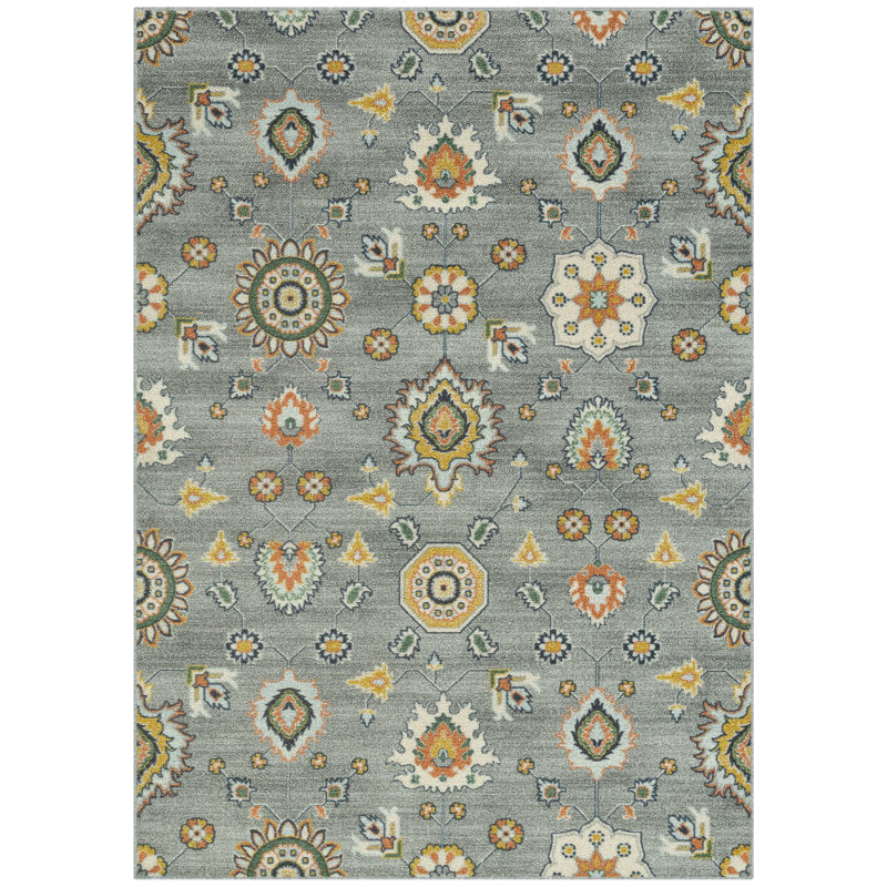 Damask Indoor Rug, Rectangle 5' x 7'