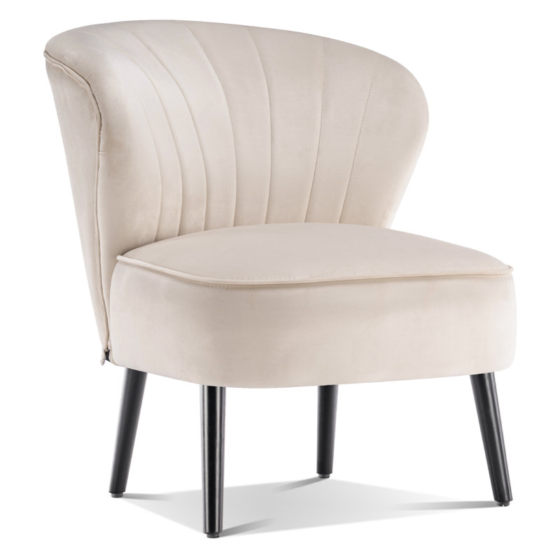 Chaises d'appoint modernes en velours, chaises d'appoint rembourrées de loisirs, chaises de coiffeuse, Crème