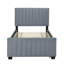 Lit plateforme tapissier en velours avec lit gigogne-30254055-30254054