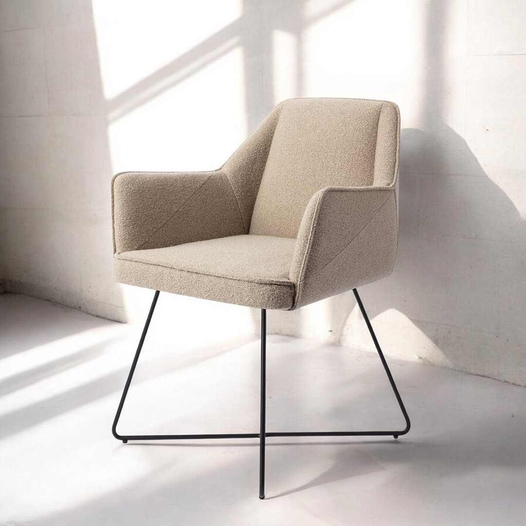 Dazja Polyester Upholstered Metal Armchair