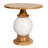 Round Mango Wood and Metal Pedestal Table