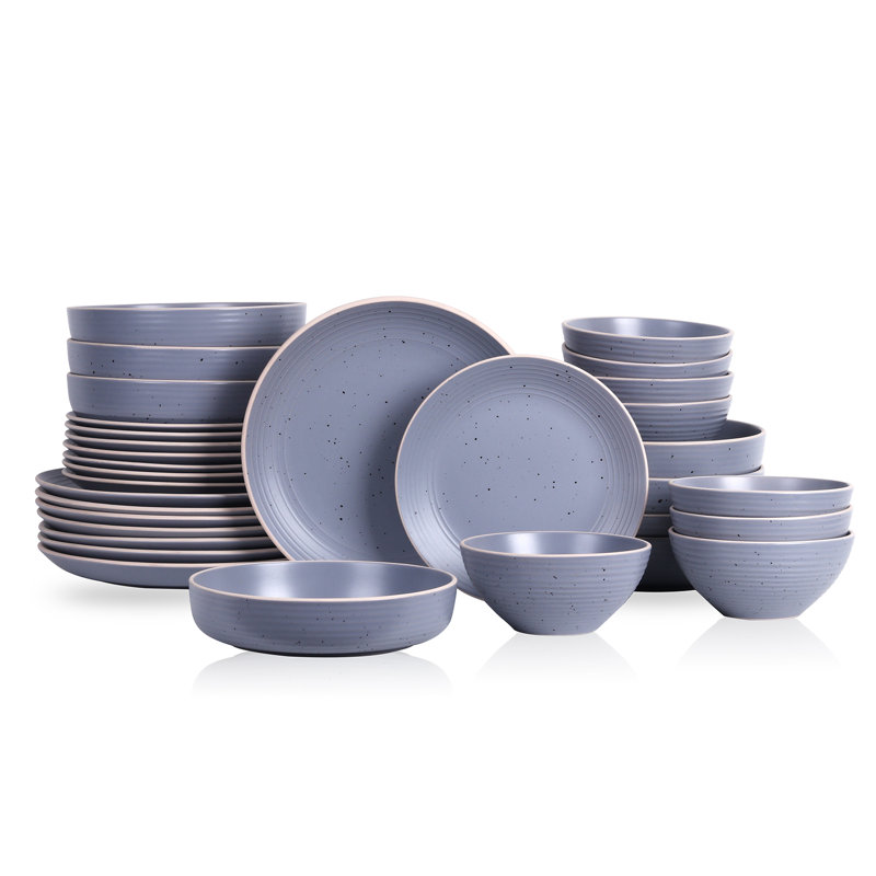 Stone Lain Lauren 32-Piece Dinnerware Set Stoneware, Blue