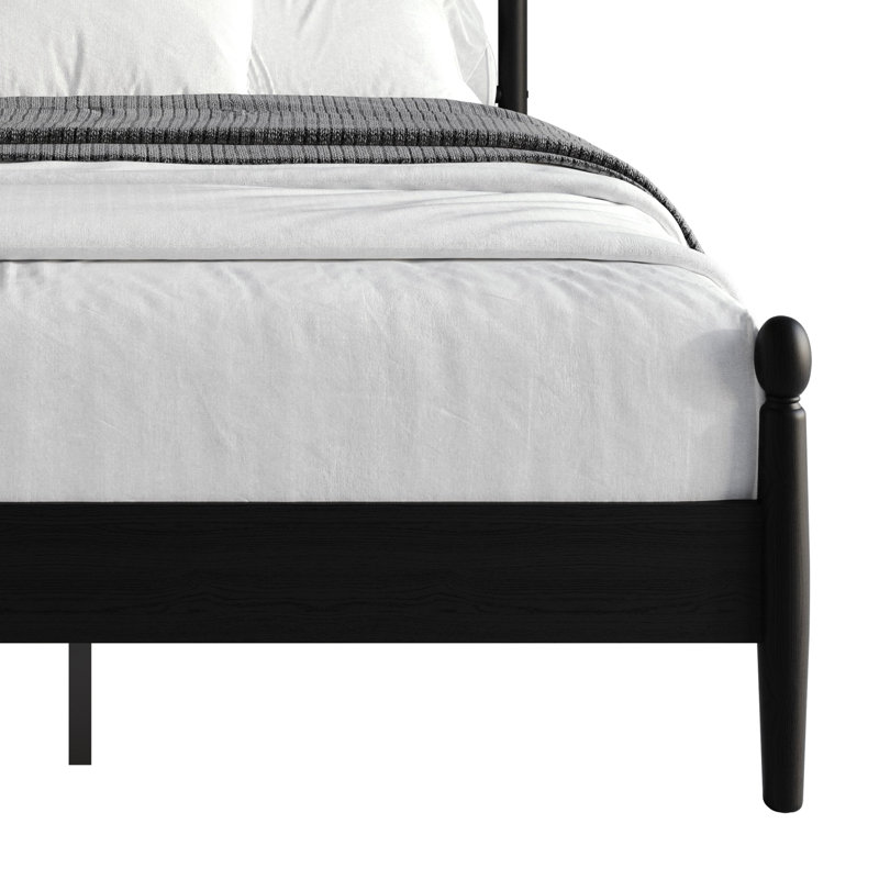 Downey Queen Platform Bed, Black, Queen