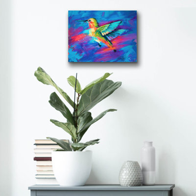 Red Barrel Studio® 'Hummingbird Colorful' by Lindsay Kivi Acrylic Glass Wall Art