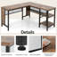 L-Shaped Metal Base Computer Desk