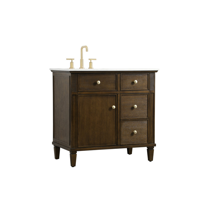 36" Bordeaux Bathroom Vanity, Dark Antique Oak