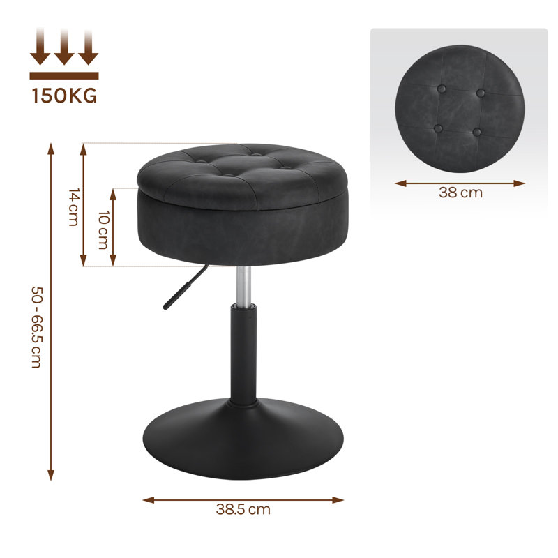 Manufactured Wood Accent Stool, Anthracite