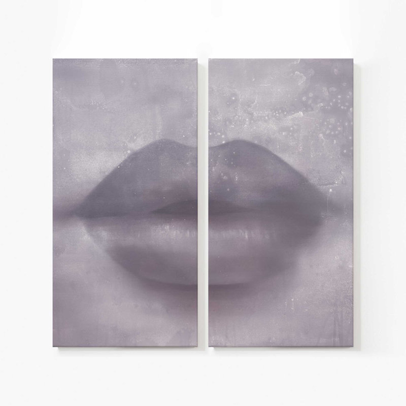 Whispered Kiss - mauve | Impression sur toile 2 panneaux | Combiné, H 72 po x l 72 po
