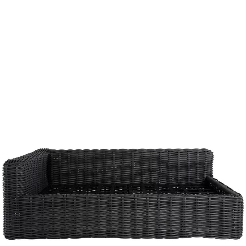 Montecito N-Dura Resin Wicker Outdoor Left Arm Facing Loveseat - Onyx, Yes, Intermix Indigo