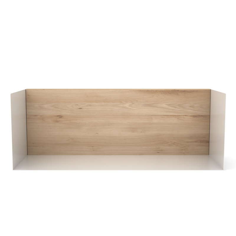 U Oak Solid Wood Accent Shelf, 5.9" H x 27.6" W x 5.9" D, White