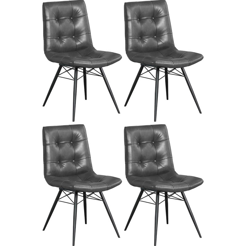 De 4 chaises de salle à manger industrielles en gris anthracite et bronze industriel - Design élégant avec pieds de dossier confortables pour une pièce moderne