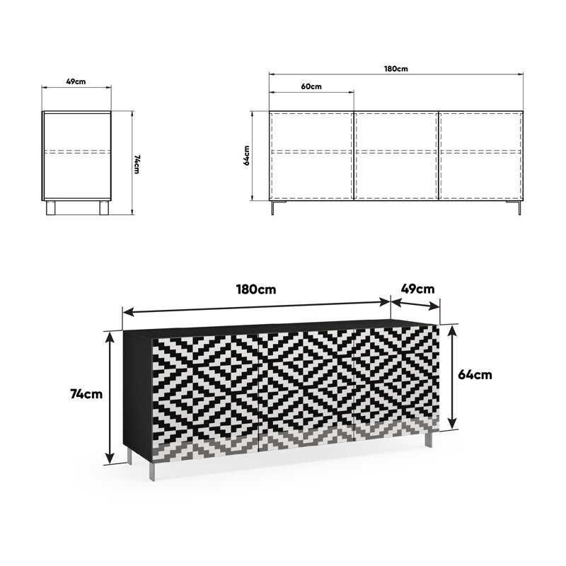 Blum 3 - Door Rectangle Accent Cabinet