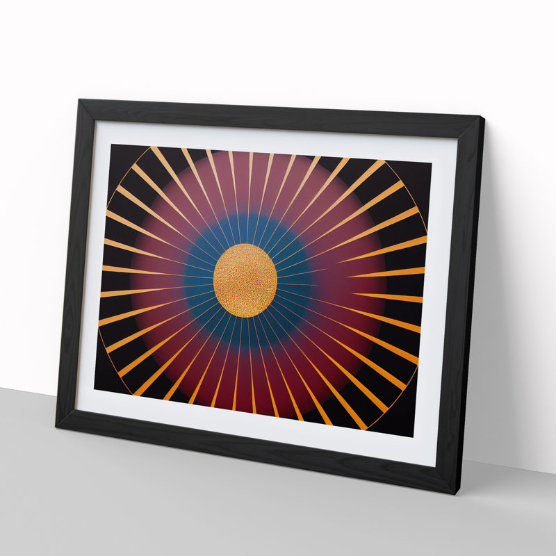Abstract Sunset Sun Vol.3 - Framed Print, Black Framed, 46cm H x 64cm W x 2cm D