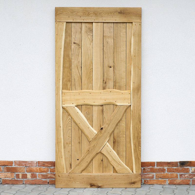Buldir Solid Oak Barn Doors, 210cm H x 110cm W x 4cm D, Natural Oil