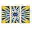 «Yellow and Blue Fractal Flower», reproduction de cadre flottant sur toile 3 pièces-370978359-370978355