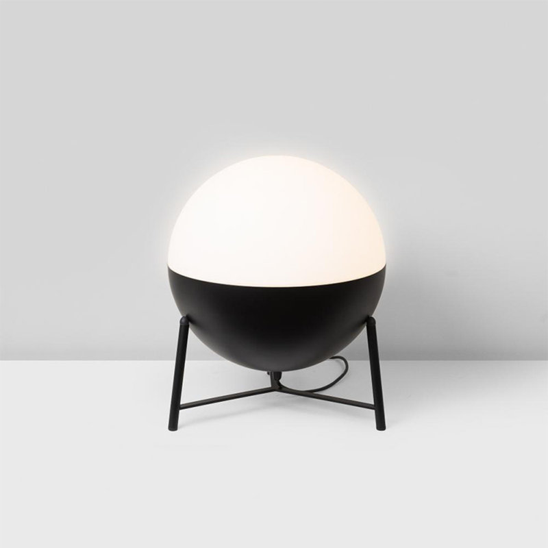 Half 15.9375" H Globe Table Lamp, Matte Black, Matte Black, 15.94'' H x 11.25'' W x 11.25'' D