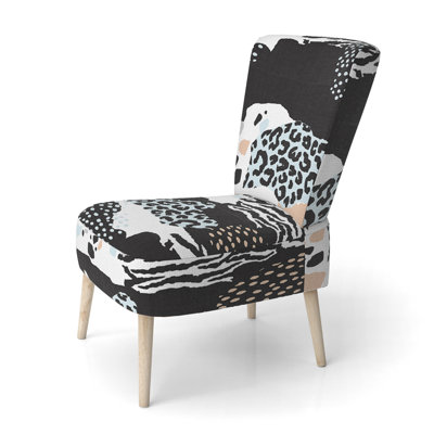 Motif abstrait animal - Chaise d'appoint en velours