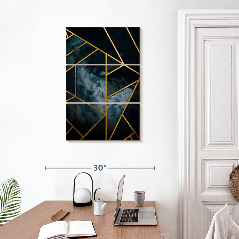 Avery Abstract Golden Lines, 32" H x 20" W