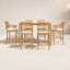 7 Piece Teak Wood Castle 63" Rectangular Medium Bistro Bar Set Including 2 Barstools With Arms And 4 Barstools