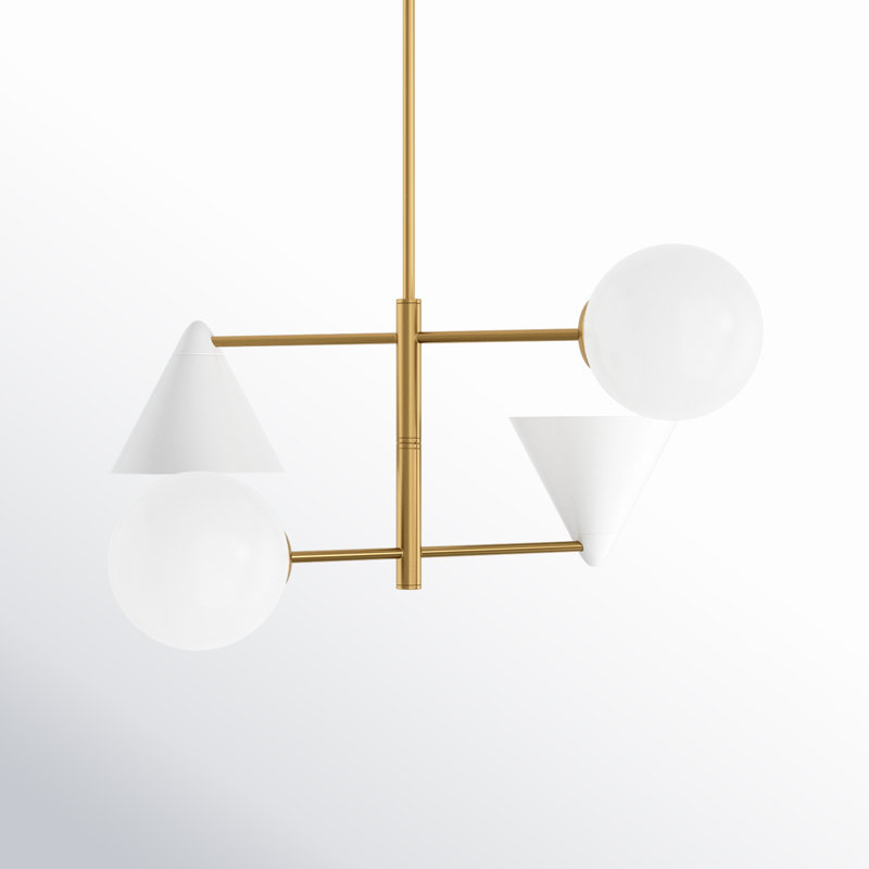 Cosmo 4 - Light Chandelier, 16.12" H x 28" W x 28" D, White