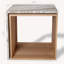 Authentic Italian Marble with Natural Oak Wood Occasional Table / Night Stand-1967789420-1967789422
