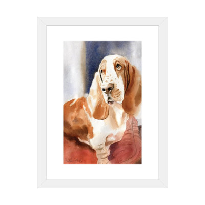 «Basset Portrait» par Rachel Parker - reproduction d'art