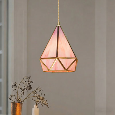 Mini-plafonnier en laiton 1 lumière H 37 po Modern