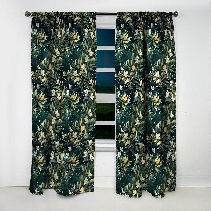 Mangrove Serenity Tropical Motif I - Rideau floral - Rideau floral obscurcissant - 1 panneau, L 52 po x L 90 po