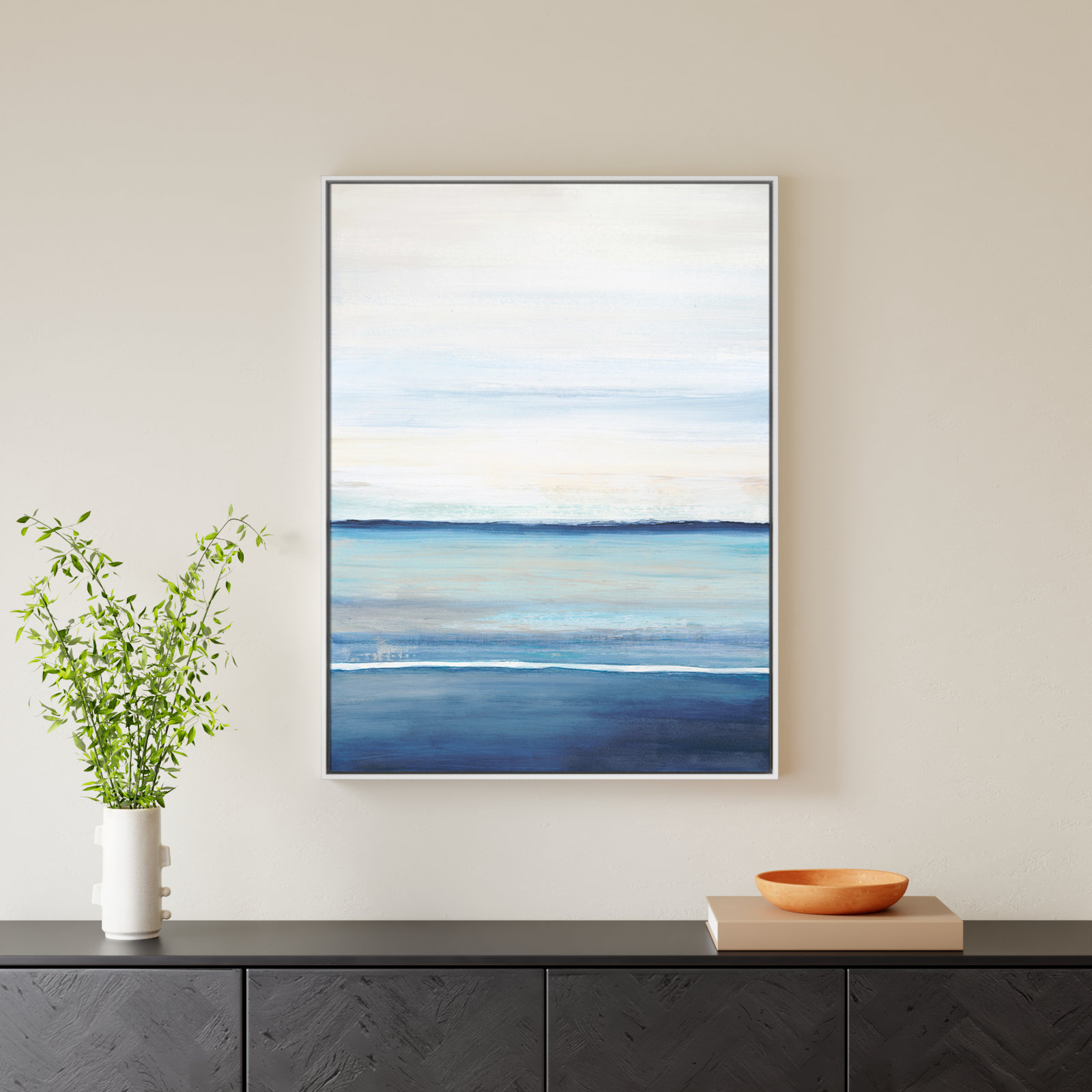 Emmit "Distant Whispers" Print by Filippo Ioco, 41.5" H x 31.5" W x 2" D, White Framed Canvas