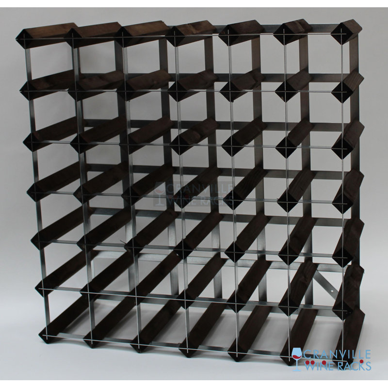 Olsene 42 Bottle Floor Wine Bottle Rack, Dark Oak