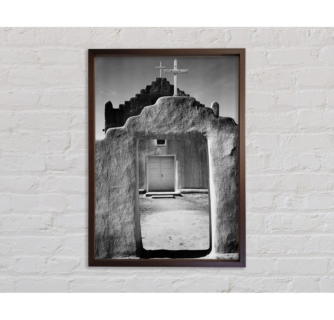 Ansel Adams Kirche Intaos Pueblo New Mexico - Einzelbildrahmen Kunstdrucke auf Leinwand