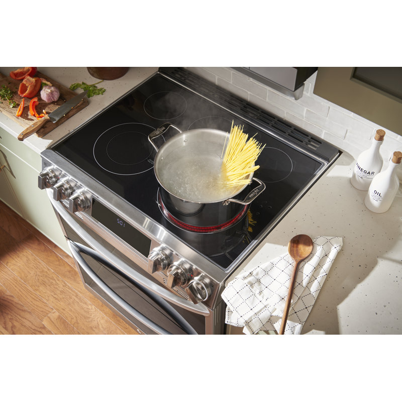 LG 7.3 cu. ft. Smart Electric Double Oven Slide-in Range with InstaView, ProBake Convection, Air Fry, and Air Sous Vide