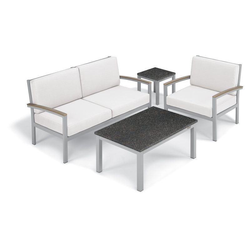 Travira Patio Chair with Cushions, Eggshell White, Tekwood Vintage