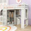 Lit mezzanine simple avec garde-robe et bureau intégrés, échelle-175132