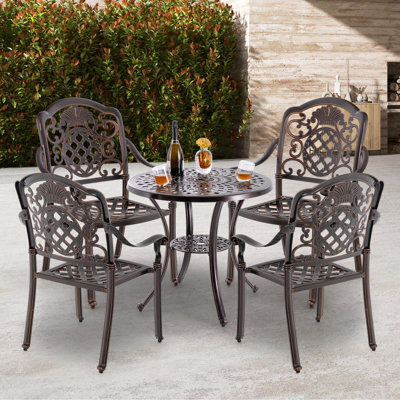 Fauteuils d'extérieur en aluminium coulé 4 pièces World Menagerie