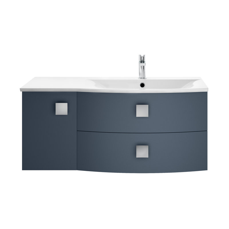 Sarenna 1012mm Single Bathroom Vanity with Integrated Polymarble Basin, Mineral Blue