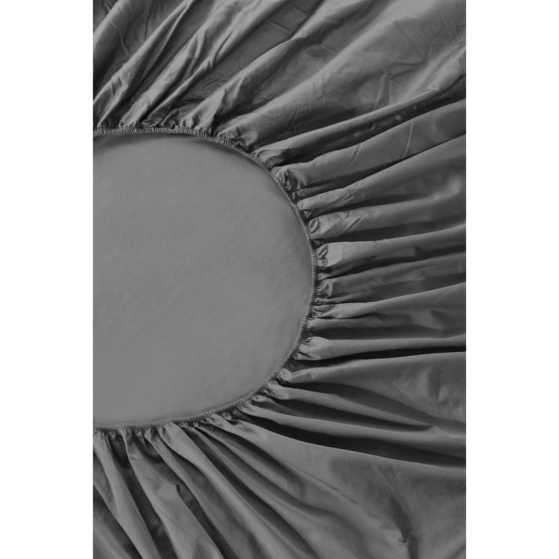 Literie à poches profondes 100 % coton égyptien gris pâle avec taies d'oreiller, taille TG, Double XL