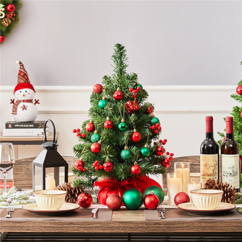 Lighted Artificial Fir Christmas Tree, 2' H