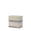 Grande chambre moderne de 4 pièces en gris avec bois et DEL, détails horizontaux, agencement de couleurs assorties, tiroirs spacieux - lit, commode, miroir, table de chevet grise avec tête de lit à DEL-135487436