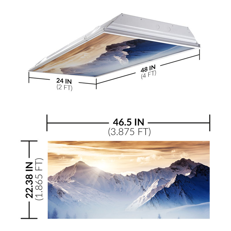 Housses pour lampes de plafond Landscape Classroom Fluorescent - pour luminaire 2 x 4 - par Octo Lights