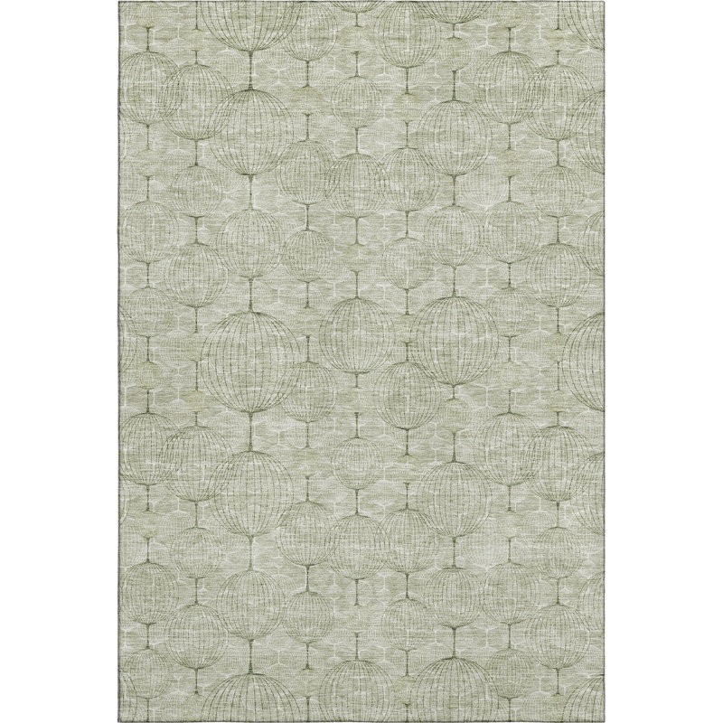 Premium Machine Washable Prisco Aloe Rug, Rectangle 8' x 10'