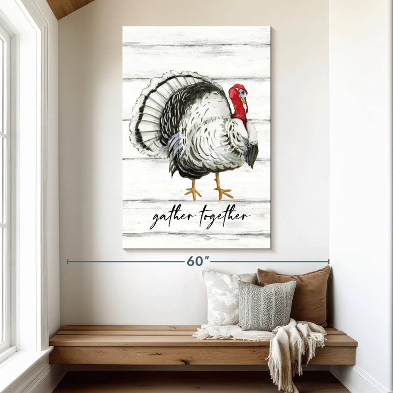 Black And White Turkey Wall Sign, 51" H x 34" W