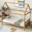 Lit simple avec tête et pied de lit, lit simple en bois d'hévéa avec cadre de maison, chêne blanc-1932844101