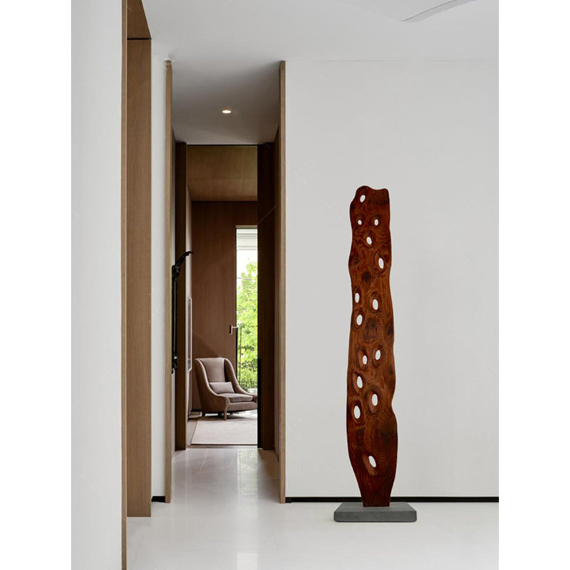 Ornements en bois d'hévéa de style médiéval, 70.87" H x 16.73" W x 7.87" D