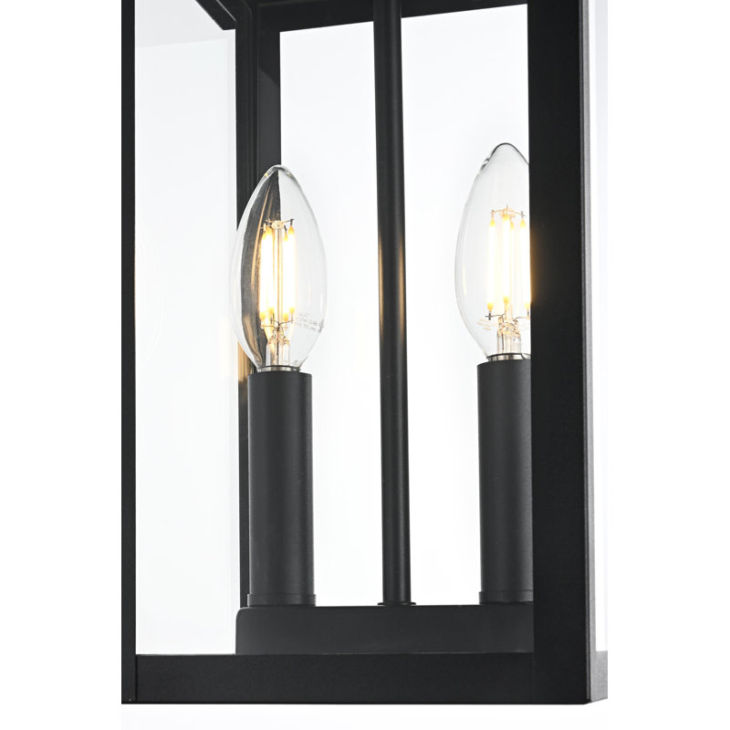Luminaire suspendu d'extérieur noir 7 po Mershon