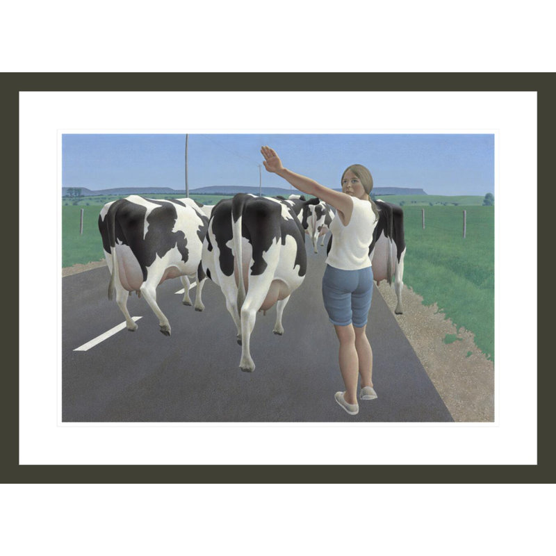 Stop for Cows by Alex Colville -Framed Giclee Print, 21.81" H x 29.5" W