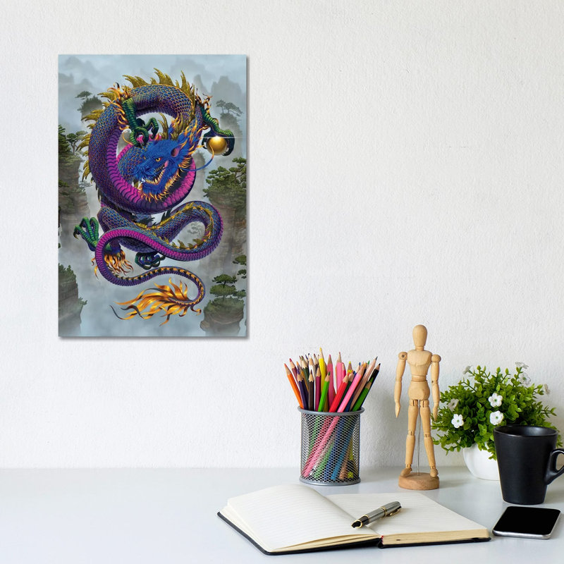 Good Fortune Dragon by Vincent Hie - Print on Canvas, 20.32 cm H x 30.48 cm W, Wrapped Canvas