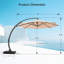 Parasol en porte-à-faux décalé en aluminium pour terrasse 11 pi Yoko-580637613