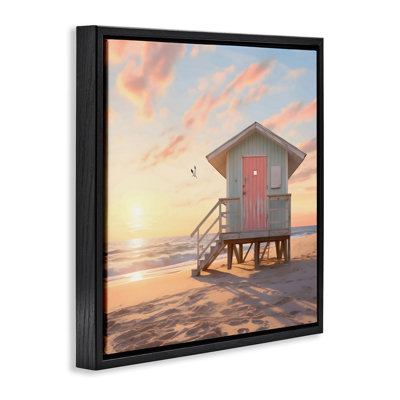 Cadre flottant de porte de plage rose, design par LSR Design Studio