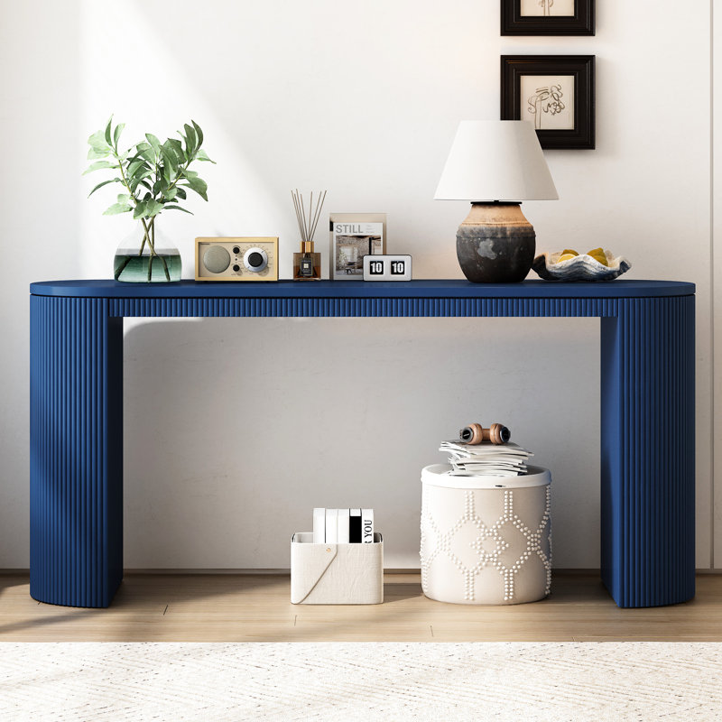 Console bleu marine avec plateau spacieux et spacieux pour le bureau